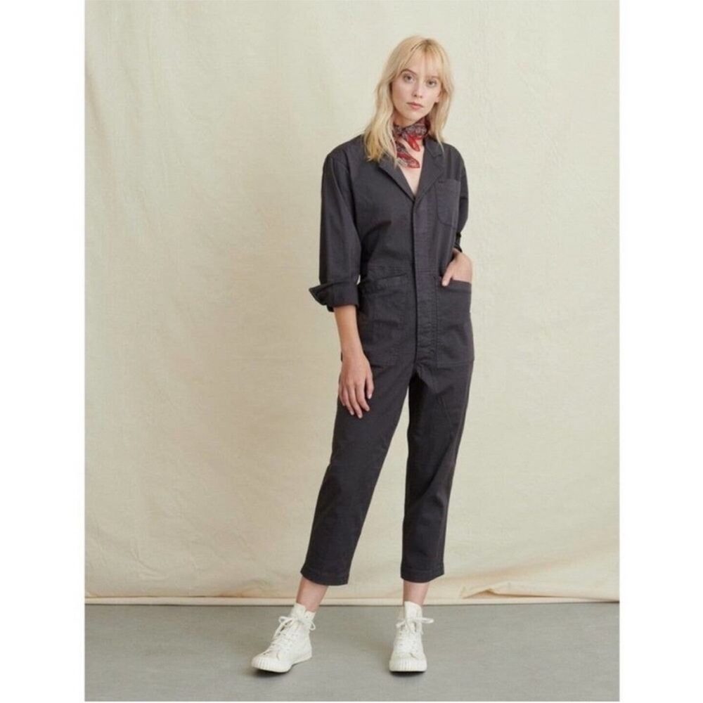 Alex Mill Standard Jumpsuit Iron Grey Cotton Twill Womens Size L